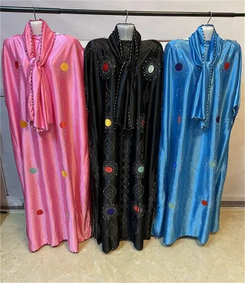 Latest Style EID Middle East Black Kaftans Dress Ramadan Moroccan Caftan Dress Beaded Kaftan 2024