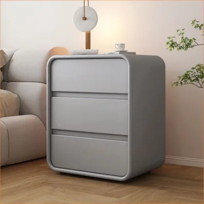Nordic Pure Solid Wood Creates a Multifunctional Bedside Table with Two Draws and Three Draws That Can Be Customized