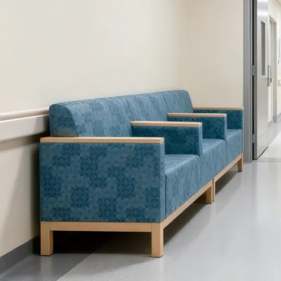 Medical Antibacterial Adjustable Wood Reception Nursing Sofa Chair for Hospital and School Use