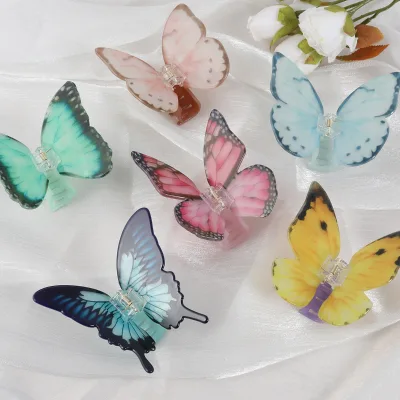 9cm Elegant Summer Acetate Large Butterfly Hair Clips