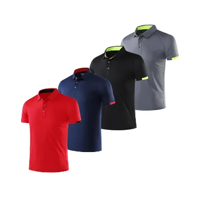 High Quality Men Golf Polo 100% Polyester T Shirt Custom Logo Men's Plain Quick Dry Polo T Shirts