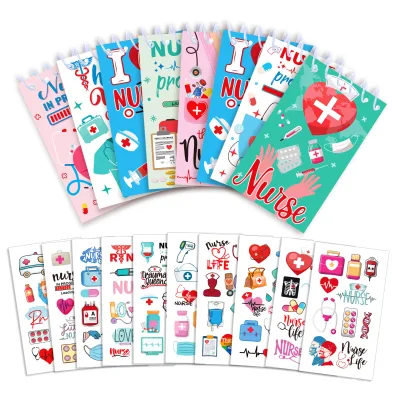 2027 Promotional Mini Spiral Pocket Notebook ,Card ,Sticker Set, Medical Accessories for Nurses Education Agriculture Automotive
