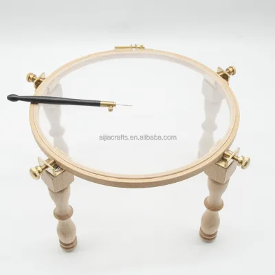 Beech Wooden Adjustable Rotatable Embroidery Hoop Embroidery Frame Stand for DIY Handwork Stock