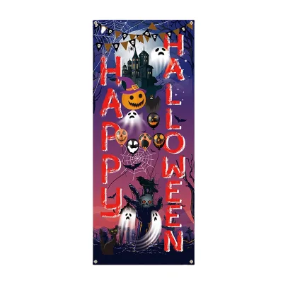 Custom Halloween Banner Trick or Treaters Welcome Personalized Scrim Vinyl