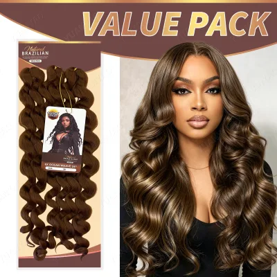Ocean Weave Bulk Hair Premium Synthetic Hair for Boho Braids, Custom Styles & Wholesale Business Stable Yield&DIY with a Set-3X