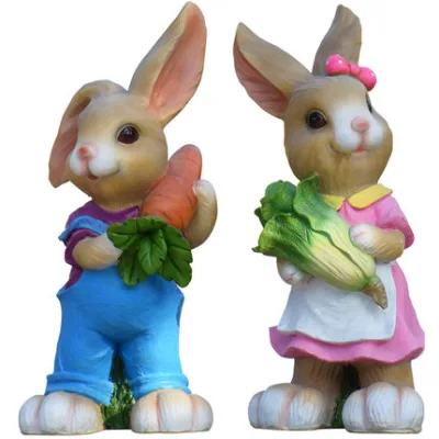 Creative Cartoon Rabbit Outdoor Garden Sculpture Stylish Terrace Garden Landscape Decoration for Landscaping & Decking