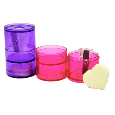 Hot Sale Single Hole Pencil Sharpener with Eraser Economically Price Sharpener for Classroom Use 2 in 1 OFFICE