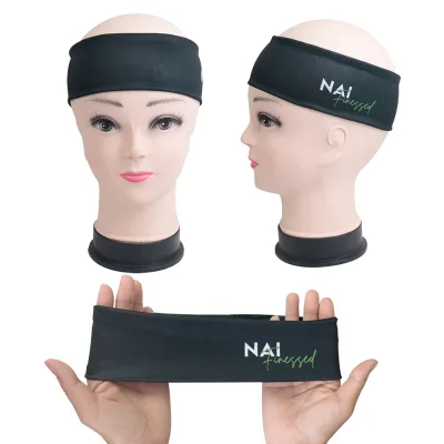 Custom Logo Polyester Head Band Personalized Headbands Wide Facial Yoga Hairband Elastic Sports Headband for Women
