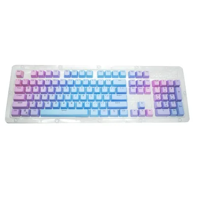 Double Shot 104 Dyed PBT Shine Through OEM Profile Rainbow Keycap Set Suitable for Cherry MX Switches Mechanical Keyboard