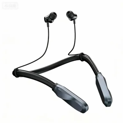 Ultra-long Playtime LED Waterproof Wireless Neckband Headphones Microphone 5.1 Stereo Magnetic Design ENC Noise Cancellation