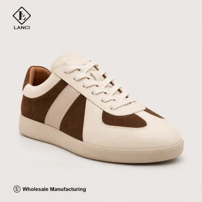 Factory Footwear Full Custom Handmade Premium Suede Full Grain Napa Genuine Leather Upper Rubber Sole Womens Sports Sneakers