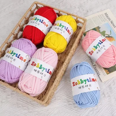 HENGYI 100g 100% Polyester T-Shirt Spun Yarn High Tenacity Knitting Dope Dyed Pattern Texturized Twist Embroidery