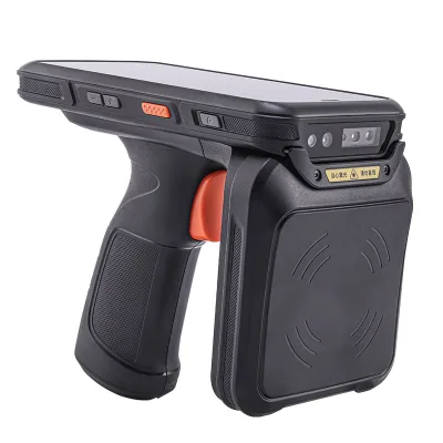 Long Range UHF RFID Reader Handheld Computer with 2D Barcode Scanner 18W Fast Charging 10700mAh Battery IP67 for Asset Tracking
