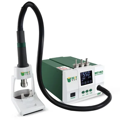 BST-863 Intelligent Digital Touch Display Rework Station Hot Air Desoldering Station 1200w SMT Rework Hot air Soldering Station