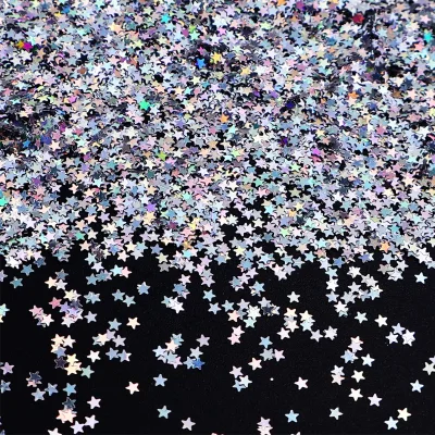 Bulk 10G Holographic 1MM Star Glitter Powder Eco-Friendly Non-Toxic for Tumblers Nail Art and Craft Decoration