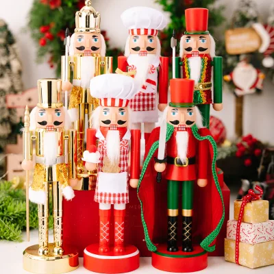 Handmade Large Nutcracker Soldier Figurine Outdoor Christmas Decoration with Light Wholesale Factory Supply