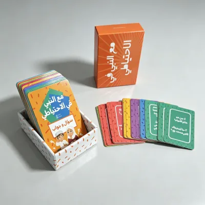 OEM Custom Islamic Educational Card Game Wholesale Arabic Question Answer Cards for Kids with Gift Box Family Party