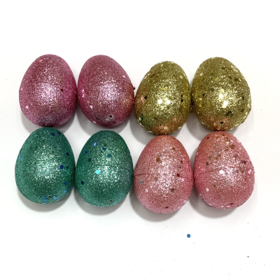 New Easter Electroplated Eggs Openable Easter Eggs Made of Plastic With Shiny Powder and Detachable Shells