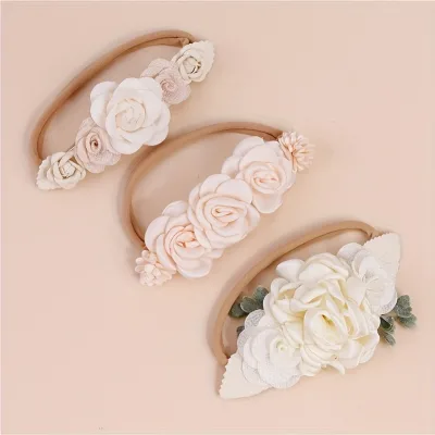 Floral Children's Patchwork Hair Ornament pink Colorful Set Combination Sweet Head Band for Baby