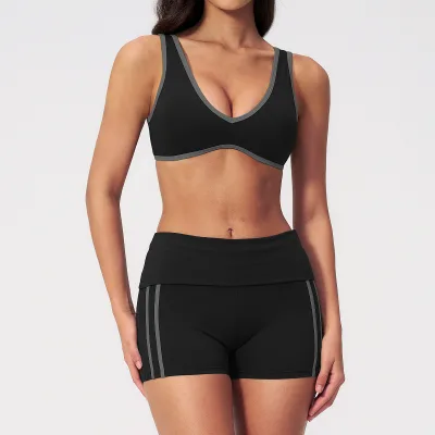 Shockproof High-waisted Tight-fitting Hip-lifting Versatile Outdoor Fitness Sports Set