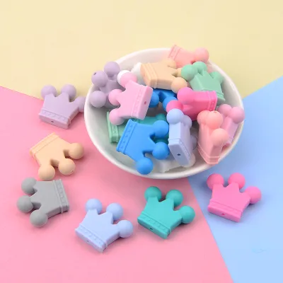 Hot Selling Crown Shape Silicone Beads Cute Fashion Design Custom Colorful Soft BPA Free Food Grade for Jewelry Making