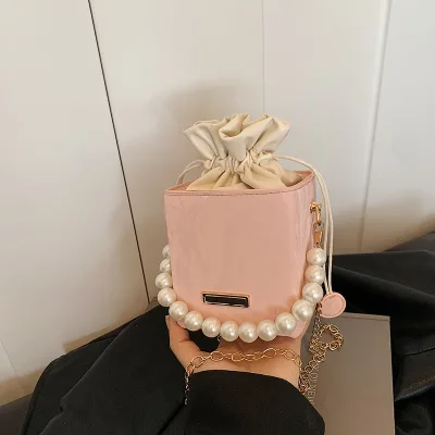 NEW Trendy Women's Spring Crossbody Bag with Pearl Chain Small Versatile Zipper Closure Waterproof Popular Internet Celebrities