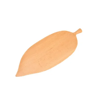 Eco-friendly Wooden Oval Leaf Plates for Cake or Food
