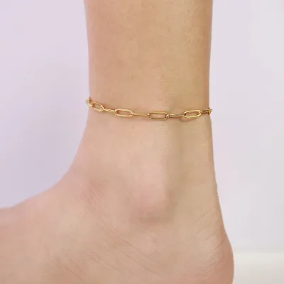 Wholesale Fashion Minimalist Stainless Steel Basic Geometric Anklet Personalized Fashion Versatile Women Jewelry