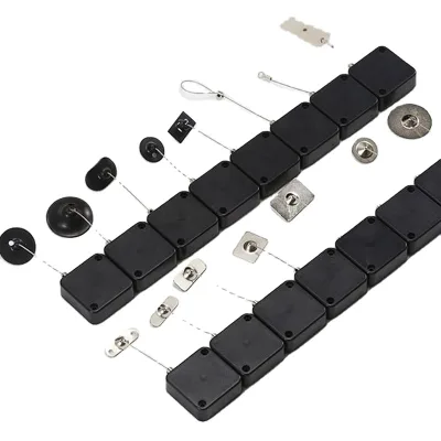 45mm Anti Theft Retractable Security Square Fashion Pull Box with Plastic Carabiner Keychain ABS for Retail Display
