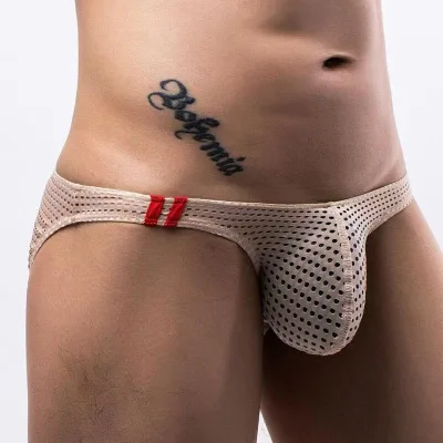 Breathable Men's Mesh Mesh Sexy GAY Fashion Low Rise Bikini Briefs