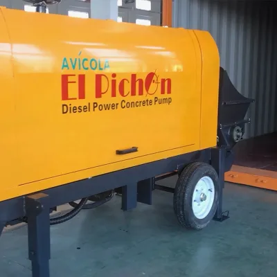 Portable diesel Beton Concrete Trailer Mounted Cement Mixer Pump Machine