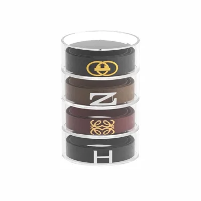 Acrylic Transparent Cylinder Belt Organizer Watch Organizer