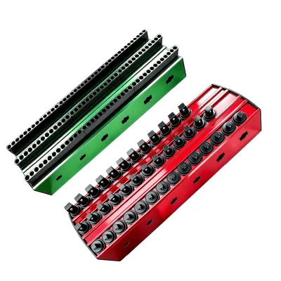 New Design Magnetic Aluminum Alloy Bit Holder, Green Screwdriver Bit Organizer Rack for Tool Box Storage