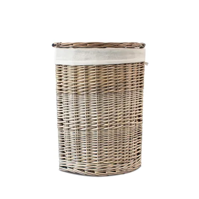 JY Synthetic Rattan Clothes Laundry Basket with Lid and Handles Foldable Removable Liner Laundry Hamper with Lid