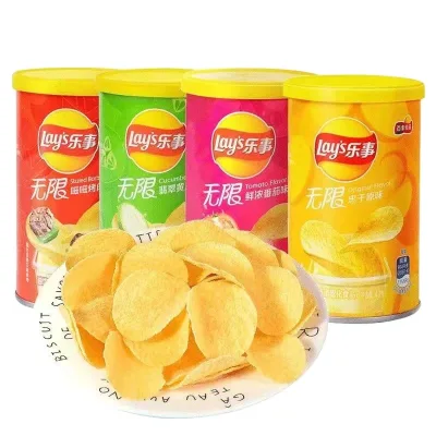 Wholesale Price Laay's 40g Fried Salty Potato Chips Can Semi-Soft Texture Ready to Eat Exotic Snacks Cucumber & Tomato Flavor