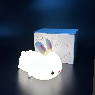 Kids Gift Mini LED Silicone Anime Rabbit Nightlight Foldable Hanging Cute Bunny Lamp for Baby Room