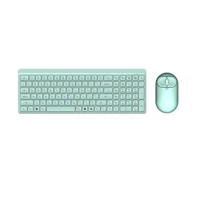 2.4G Wireless Silent 104 Keys Gaming Keyboard Mouse Combos Ultra-Thin White Design Numpad Multi-OS Compatibility for Home Office