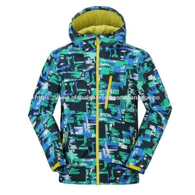 Wholesale outdoor men's fashionable printed warm and waterproof ski suit .