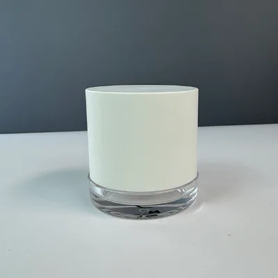 Hengjian 15g 30g 50g Round Shape Clear Base Acrylic Cosmetic Cream Jar Custom Logo Skincare Packaging