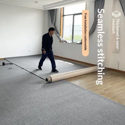 Woven Acrylic Solid Color Modern Simple Large Area Carpet Mat for Commercial Bedroom Office Use Full Floor Coverage Vacuumable