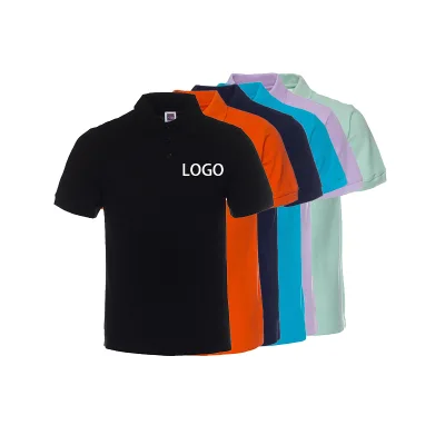 AI-MICH Promotional Custom Logo Polo Employee Uniform 220GSM 100% Cotton Classic- Fit Pique Polo Shirt for Men