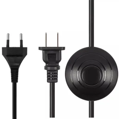 Customized EU IP20 AC Power Cord Inline Foot Pedal Lamp Switch W/Push Step-on-Button for LED Light On-Off Control