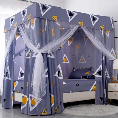 360° All-Around Light Blocking Mosquito-Proof Bed Curtain Universal for All Seasons Bed Canopy Mosquito Net Fabric Curtain