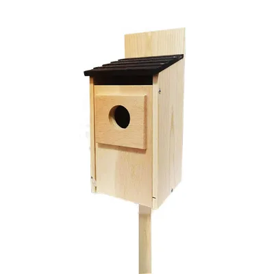 Polished Wooden Birdhouse for Outdoor Wild Bird Watching Garden Decorative Bird House