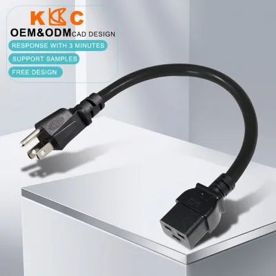 Heavy Duty NEMA5-15P C19 Power Cable Full Industrial Certification for Data Center Infrastructure Use