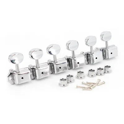 Set of 6 Vintage Style Tuner Machine Heads Electric Guitar Tuning Pegs with Round Button