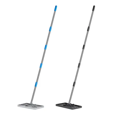 Garden Backyard Lawn Soil Dirt Ground Adjustable Stainless Steel Pole Tool Lawn Leveling Rake With 5-Section Rod