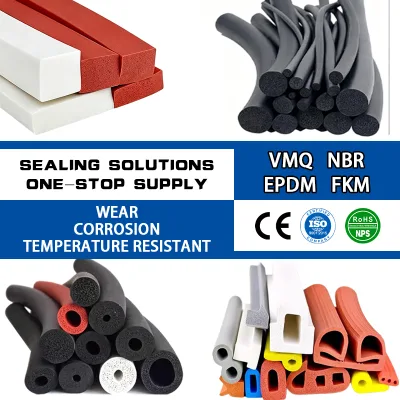 Custom OEM Rubber Foam Seal Strip Silicone Strip Round Square Waterproof High Temp Shock Absorption Automotive Door Window