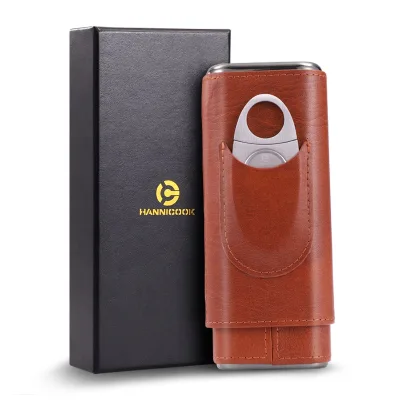 Brand New Wooden Cigar Travel Case Leather Portable Box Design Custom Logo Lacquer Technique Featuring Customized Cabinetry