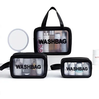 Wholesale Eco-Friendly Zipper Portable Handheld Waterproof Wash Bag Frosted Cosmetic Organizer Pouch Travel Bathroom Toiletries